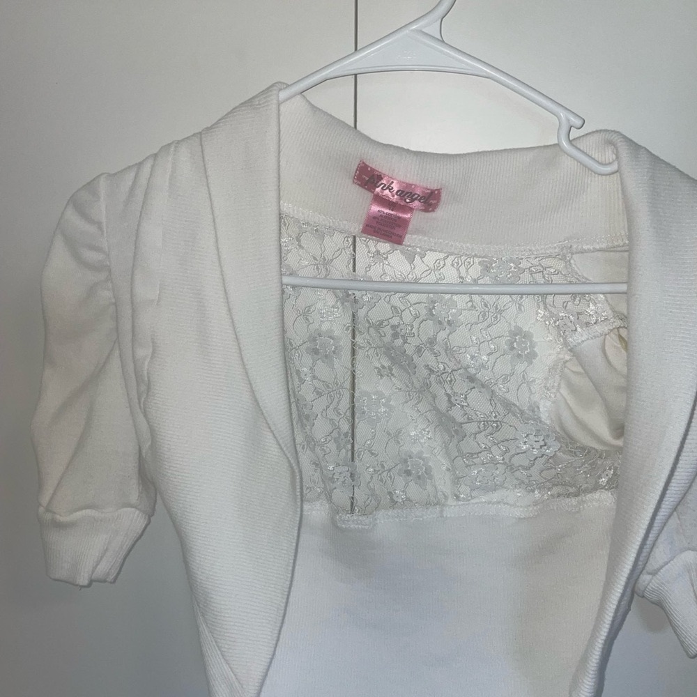 Gray and Pink Floral Cap Sleeve Blouse